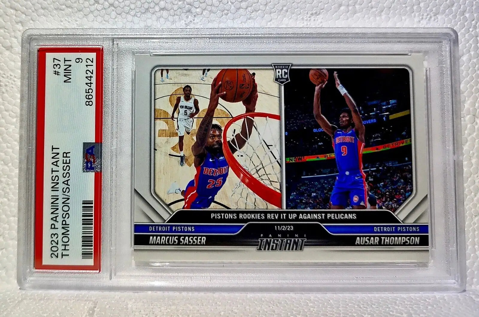 Ausar Thompson / Marcus Sasser 2023-24 Panini NBA Rookie Card 1 of 79 PSA 9 Mint - Basketball Card Single