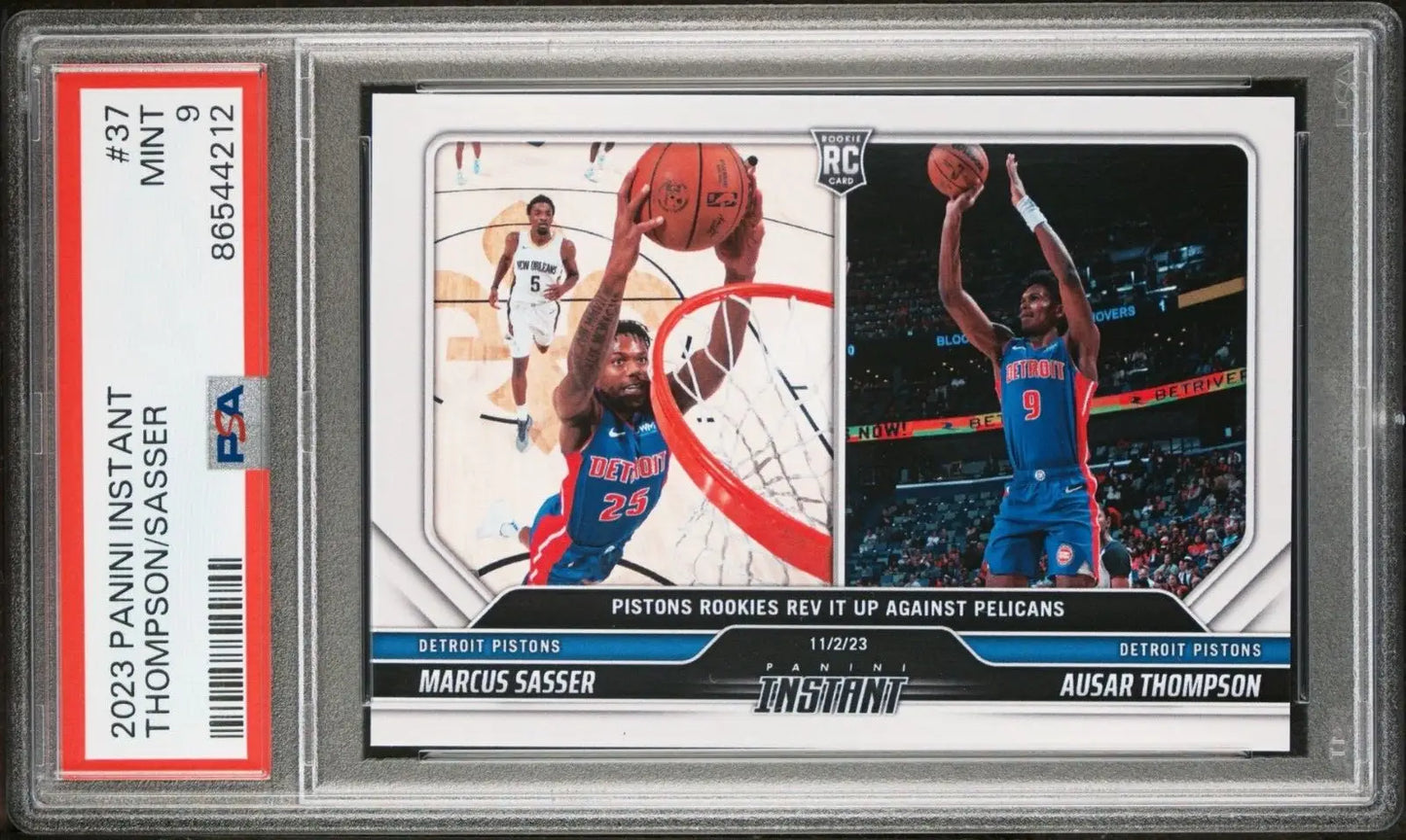 Ausar Thompson / Marcus Sasser 2023-24 Panini NBA Rookie Card 1 of 79 PSA 9 Mint - Basketball Card Single
