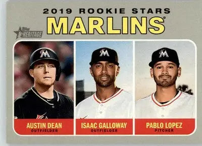 Austin Dean / Isaac Galloway / Pablo Lopez - 2019 Topps Heritage - #391 - RC - Baseball Card Single