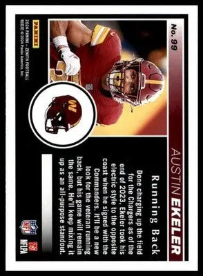 Austin Ekeler 2024 Panini Zenith Retail #99 Washington Commanders - Football Card Single