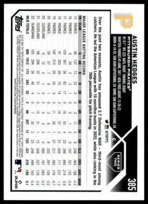 Austin Hedges 2023 Topps #385 Pittsburgh Pirates - Baseball Card Single