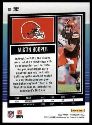 Austin Hooper 2022 Score #202 Cleveland Browns - Football Card Single