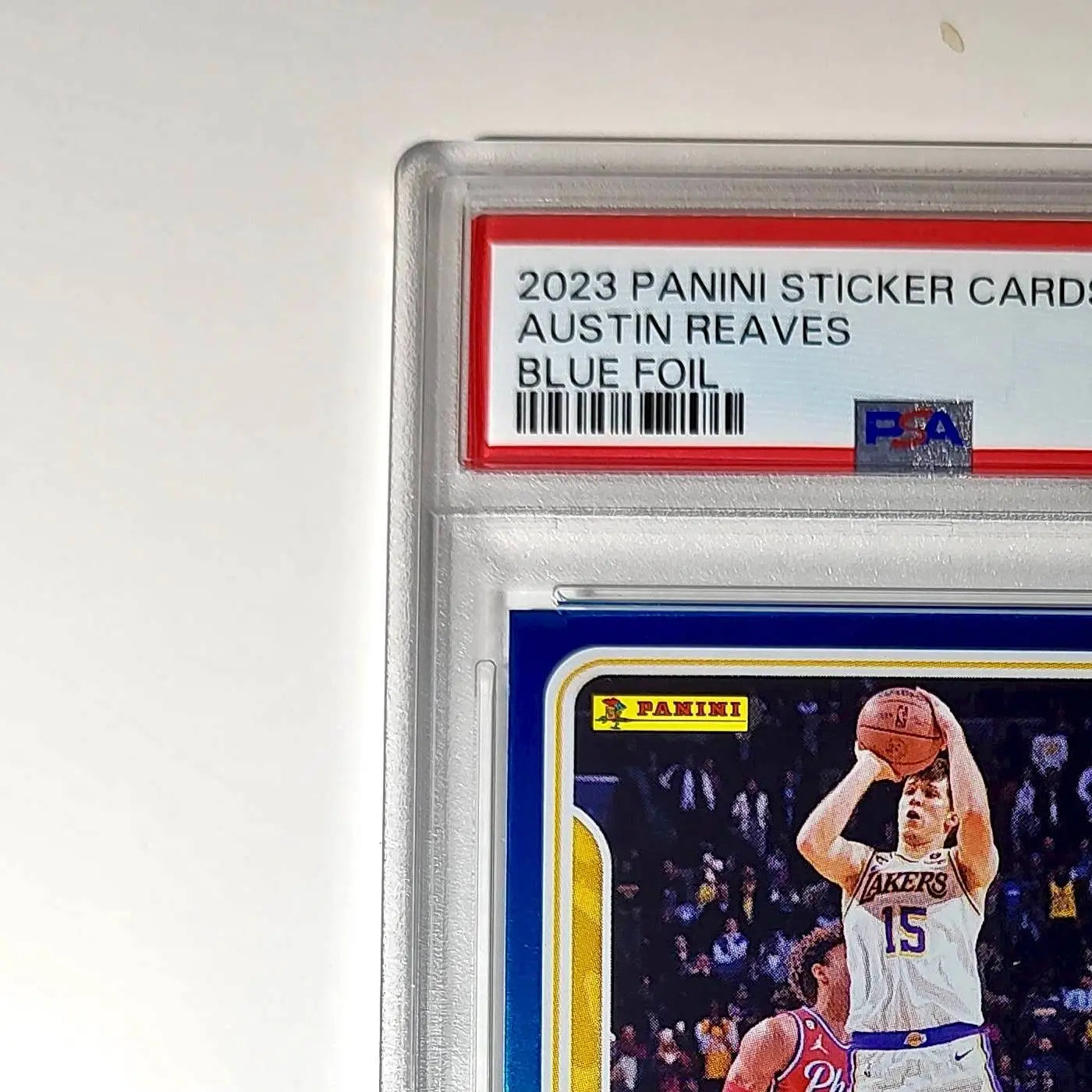 Austin Reaves 2023-24 Panini Sticker Cards #34 141/200 Blue Foil PSA 8 NM-MT