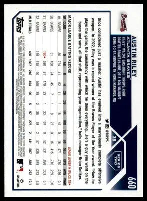 Austin Riley 2023 Topps #660 Atlanta Braves - Baseball Card Single