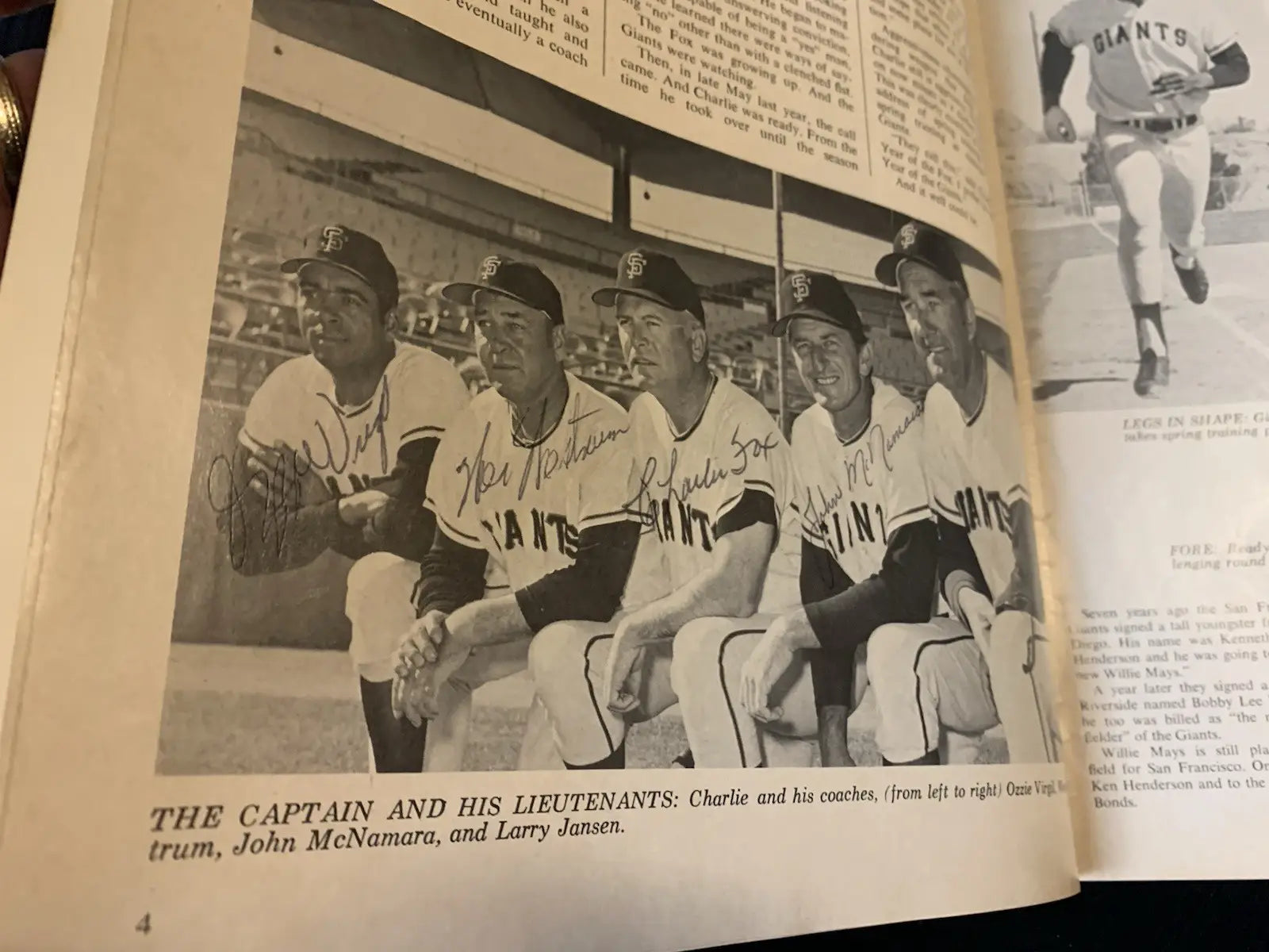 AUTO 1971 San Francisco Giants Yearbook Mays McCovey Marichal 24 Signatures JSA - Sports Memorabilia