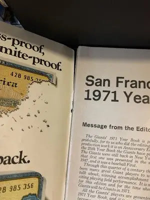 AUTO 1971 San Francisco Giants Yearbook Mays McCovey Marichal 24 Signatures JSA - Sports Memorabilia
