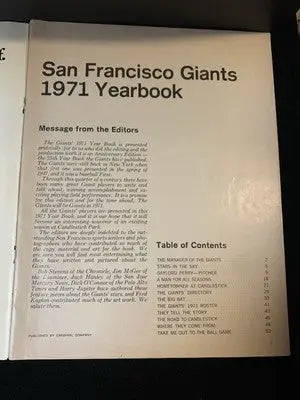 AUTO 1971 San Francisco Giants Yearbook Mays McCovey Marichal 24 Signatures JSA - Sports Memorabilia