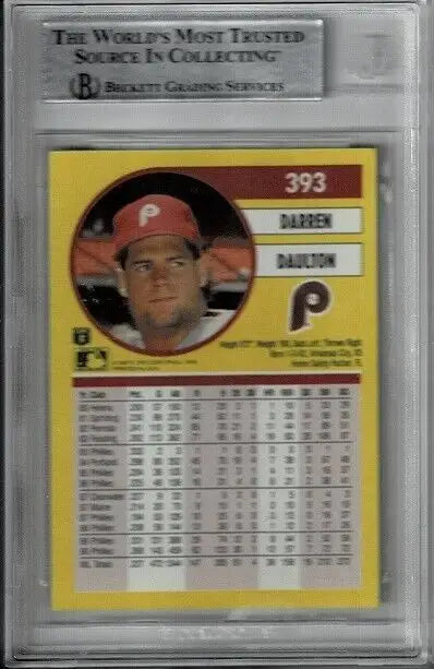 Graded Darren Daulton Baseball Card from AUTO 1991 Fleer Philadelphia Phillies BAS BGS