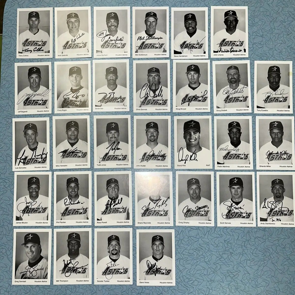 AUTO 1995 Houston Astros Team Issue 3x5 Signed JSA Bagwell Biggio 31 Card Set - Sports Memorabilia