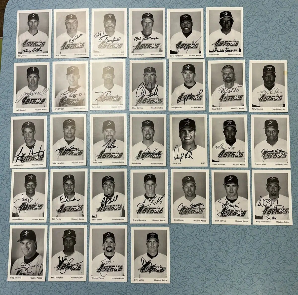 AUTO 1995 Houston Astros Team Issue 3x5 Signed JSA Bagwell Biggio 31 Card Set - Sports Memorabilia