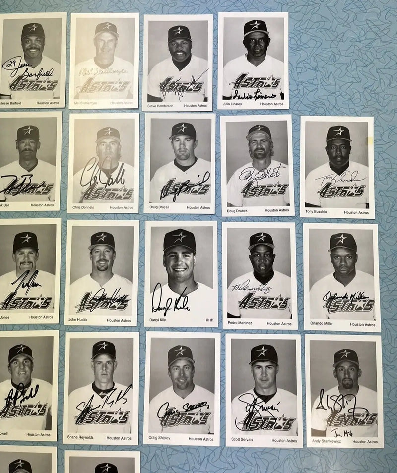 AUTO 1995 Houston Astros Team Issue 3x5 Signed JSA Bagwell Biggio 31 Card Set - Sports Memorabilia