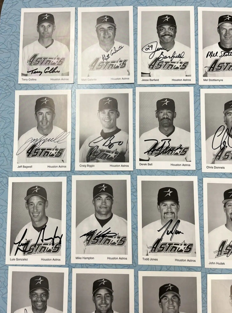 AUTO 1995 Houston Astros Team Issue 3x5 Signed JSA Bagwell Biggio 31 Card Set - Sports Memorabilia