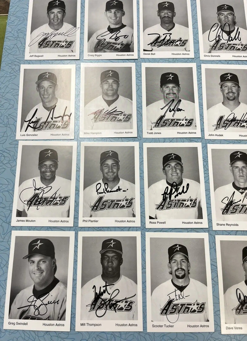 AUTO 1995 Houston Astros Team Issue 3x5 Signed JSA Bagwell Biggio 31 Card Set - Sports Memorabilia
