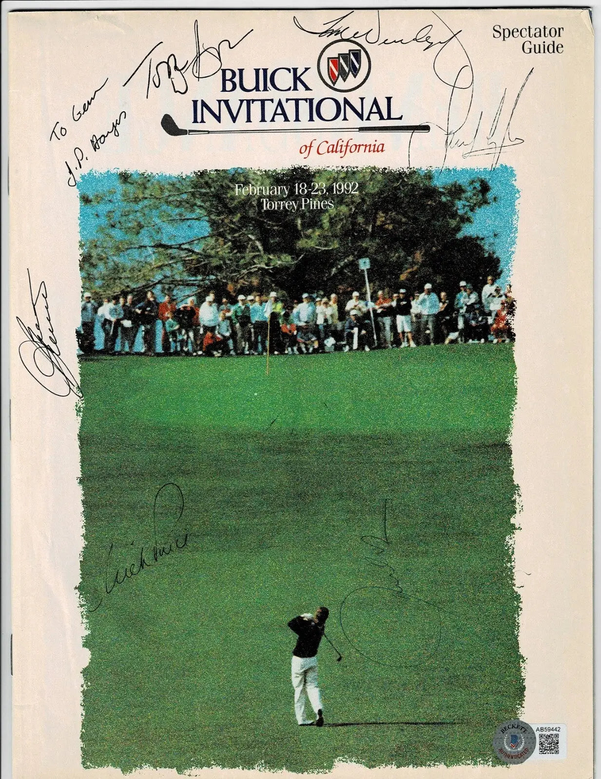 Auto Buick Invitational Golf Program Signed by-7 Crenshaw Price Weiskopf Watson+ - Sports Memorabilia