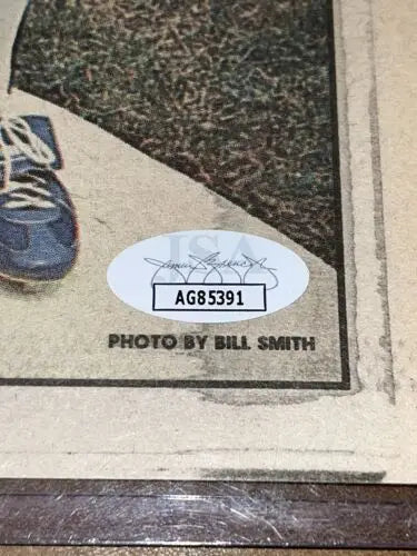 Authenticated photograph of Greg Brock with Los Angeles Dodgers Sporting News May 23 1983