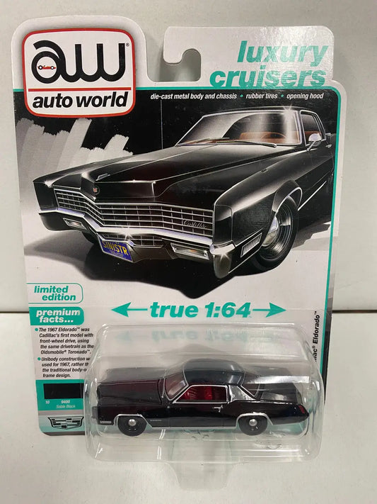 Auto World Cadillac Eldorado Series 1967 die-cast model car in black for luxury cruisers