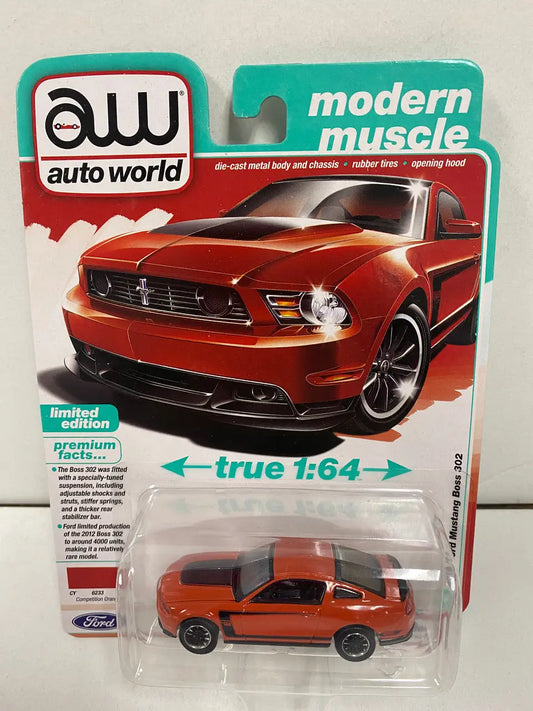 Auto World Ford Mustang Boss in orange from the Mustang Boss Series 1:64 scale