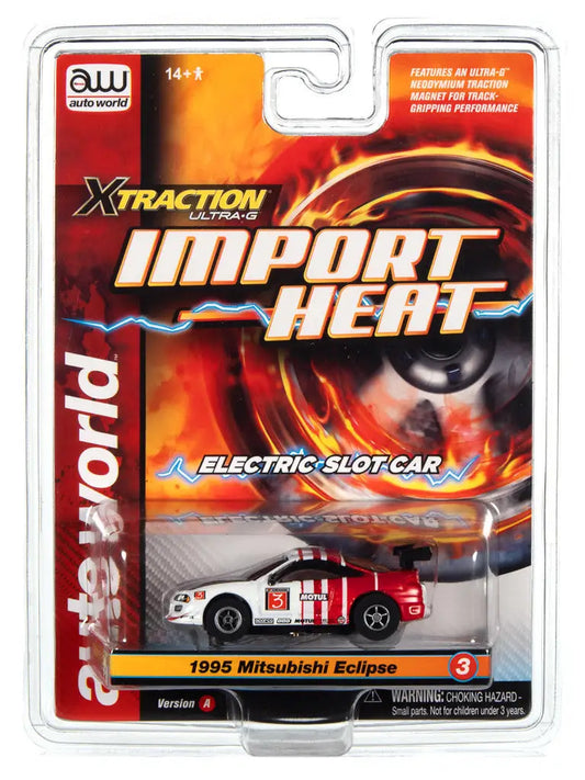 Toy car packaging of Auto World SC378 featuring a miniature Mitsubishi Eclipse SRA White