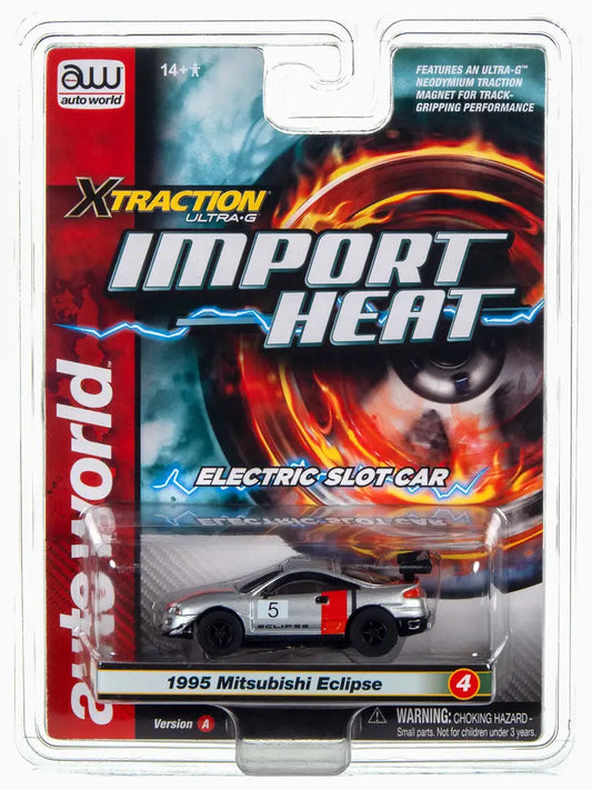 Packaged toy car model of a 1995 Mitsubishi Eclipse for Auto World Xtraction series
