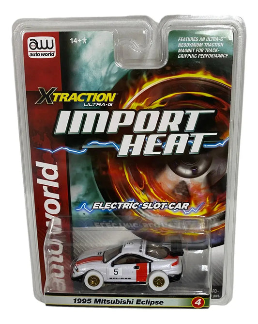 Packaged toy car model of a 1995 Mitsubishi Eclipse from Auto World Xtraction collection