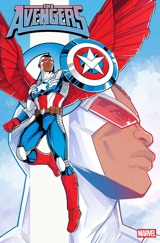 Comic book cover featuring Sam Wilson as Captain America in Luciano Vecchio Captain America Variant