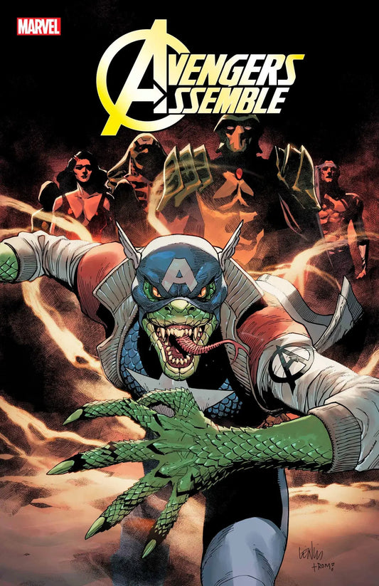 Avengers Assemble comic book cover featuring Serpent Society and Captain America in action