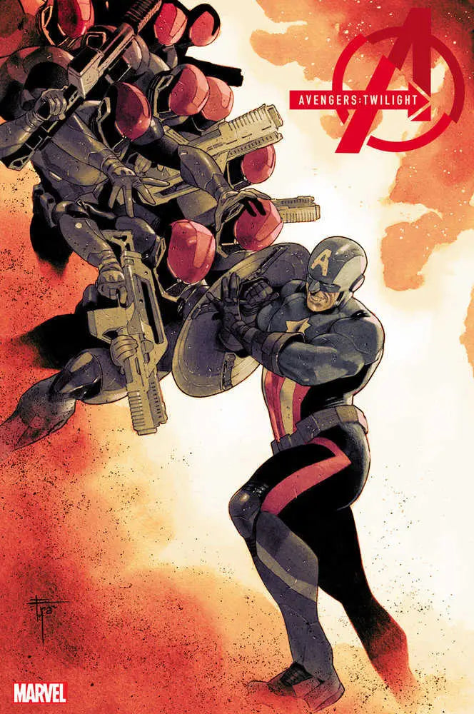 Heavily-armed figure in dark armor for Avengers: Twilight #4 trading cards variant