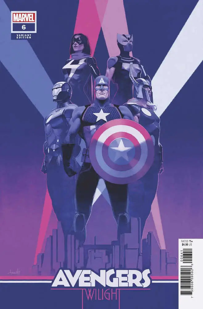 Comic book cover of Avengers Twilight #6 with heroic figures and Captain America’s shield