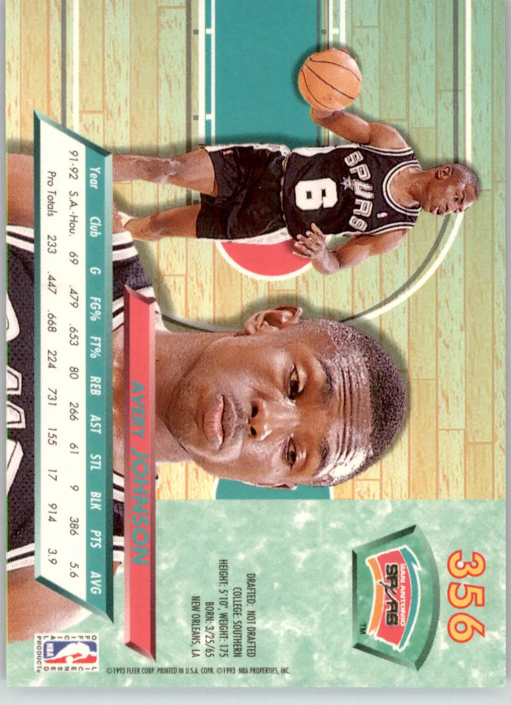 Avery Johnson - 1992-93 Ultra - #356 - Basketball - Basketball Card Single