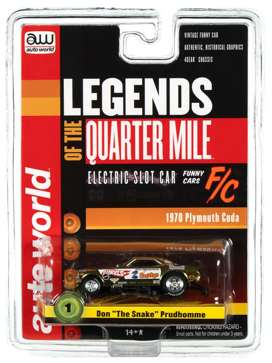 Packaged 1970 Plymouth Cuda Legends SC369 R26 Slot Car model by AW Legends