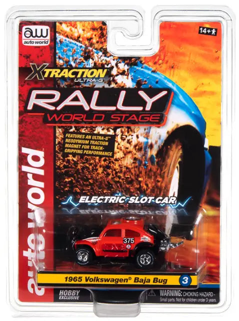 Packaged 1969 Volkswagen Baja Bug in AW Rally World Stage SC403 R1 Slot Car exclusive