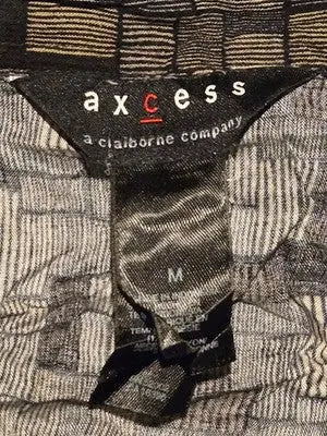 Axcess Shirt Mens M Black Gray Short Sleeve - Button Up Pattern - Apparel