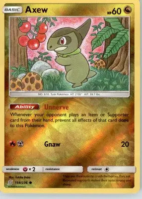Axew - SM - Unified Minds - Reverse Holo LP - #154/236 - Pokémon Card Single
