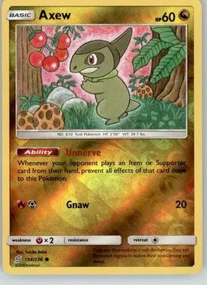 Axew - Unified Minds - 154/236 - Reverse Holo LP Pokemon - Pokémon Card Single