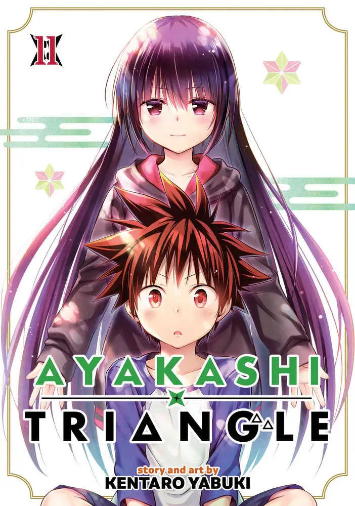 Manga book cover for Ayakashi Triangle Volume 11 featuring anime characters with unique hairstyles