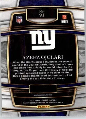 Azeez Ojulari - 2021 Panini Select - #91 - RC Football - Football Card Single