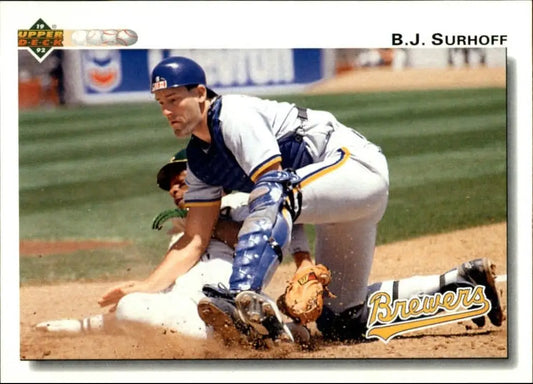 B.J. Surhoff 1992 Upper Deck MLB #120 Baseball Card Milwaukee Brewers - Baseball Card Single