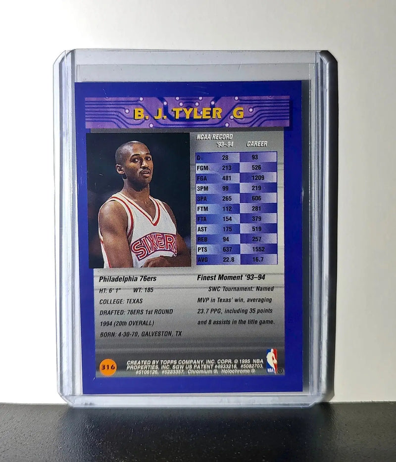B.J. Tyler Rookie 1994-95 Topps Finest #316 Basketball Card