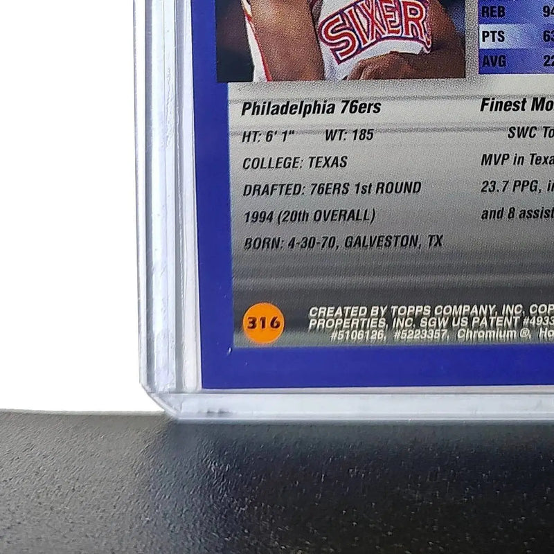 B.J. Tyler Rookie 1994-95 Topps Finest #316 Basketball Card
