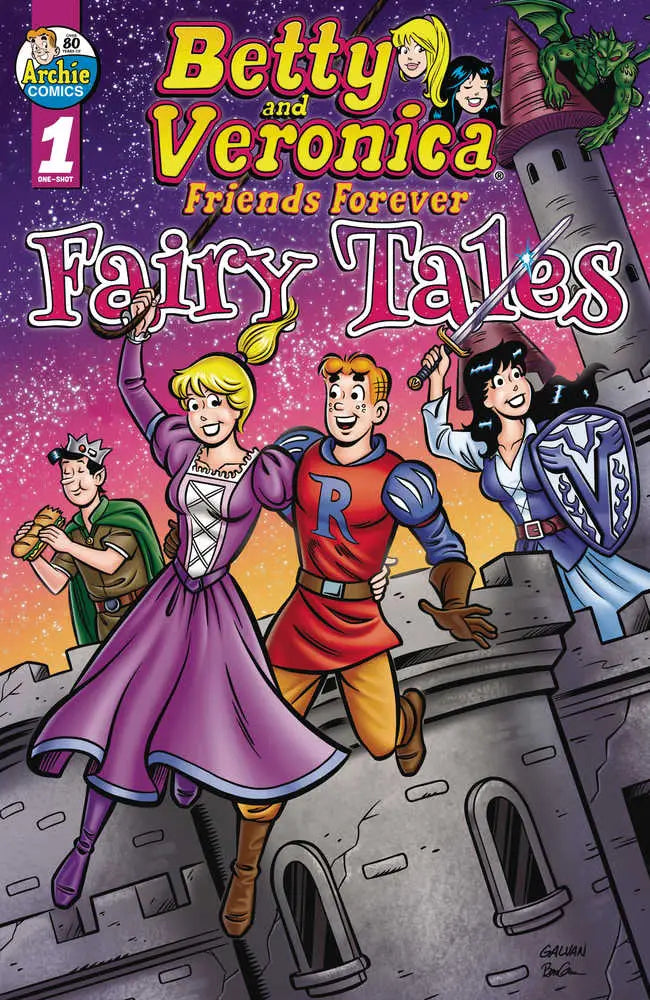 Comic book cover of Archie Comics characters in medieval costumes on castle ramparts