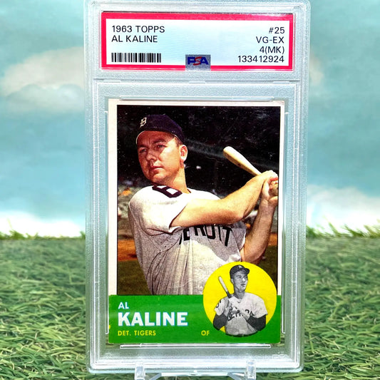 Topps 1963 Al Kaline #25 PSA 4(MK) VG-EX FRESH GRADE - Baseball Card Single