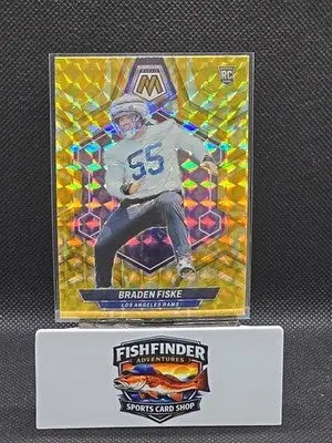 2024 Panini Mosaic - Rookies Braden Fiske #339 Reactive Yellow Mosaic Prizm (RC) - Football Card Single