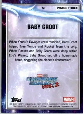 Baby Groot - 2025 Topps Chrome Marvel Studios - #73 - Non_sport - Marvel Card Single