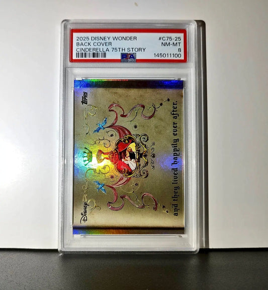 Back Cover 2025 Topps Disney Wonder #C75-25 Card Cinderella 75th Story PSA 8 - Non-Sports Card Single