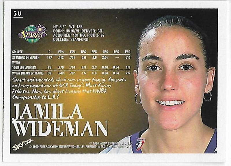 1999-00 Hoops WNBA #50 Jamila Wideman NM-MT Los Angeles Sparks Basketball Card  Image 2