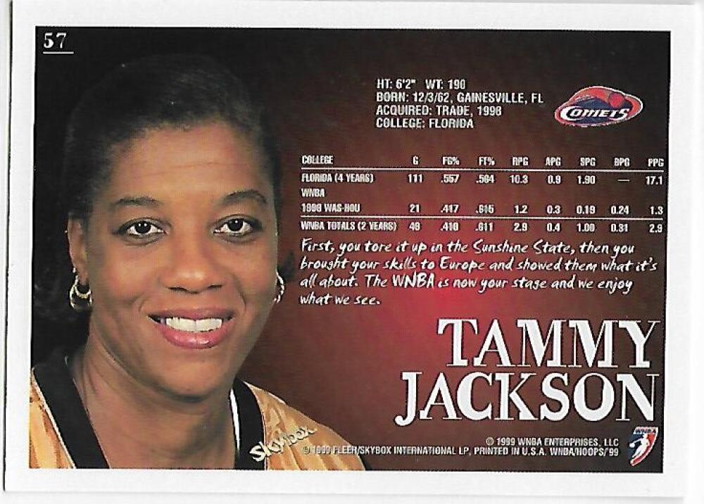 1999-00 Hoops WNBA #57 Tammy Jackson NM-MT Houston Comets Basketball Card  Image 2