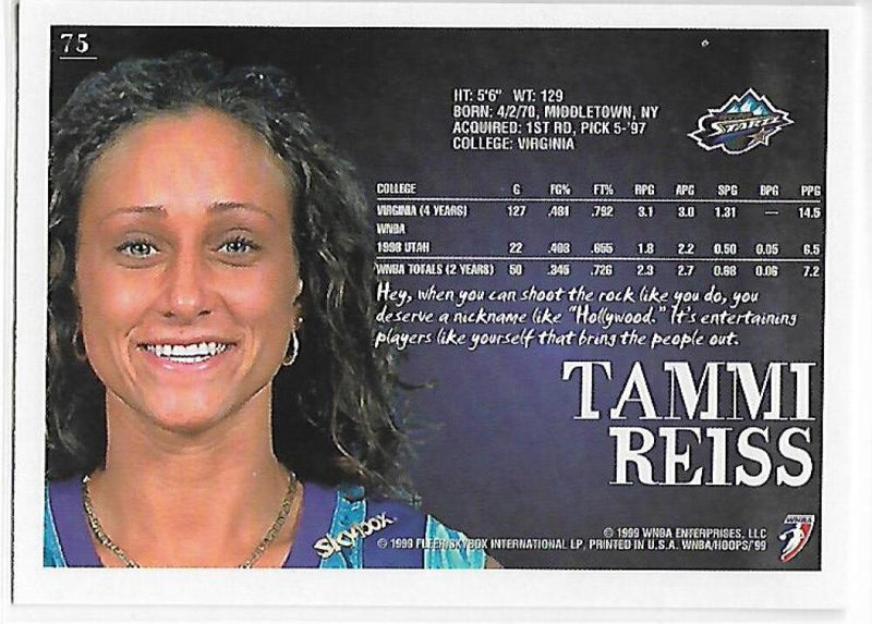 1999-00 Hoops WNBA #75 Tammi Reiss NM-MT Utah Starzz Basketball Card  Image 2