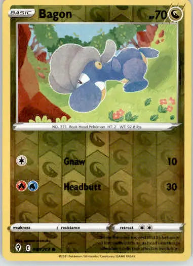 Bagon - SWSH07: Evolving Skies - 107/203 - Reverse Holo LP - Pokémon Card Single