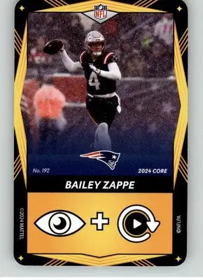 Bailey Zappe - 2024 UNO Elite Core Edition - Yellow - #192 - Football - Football Card Single