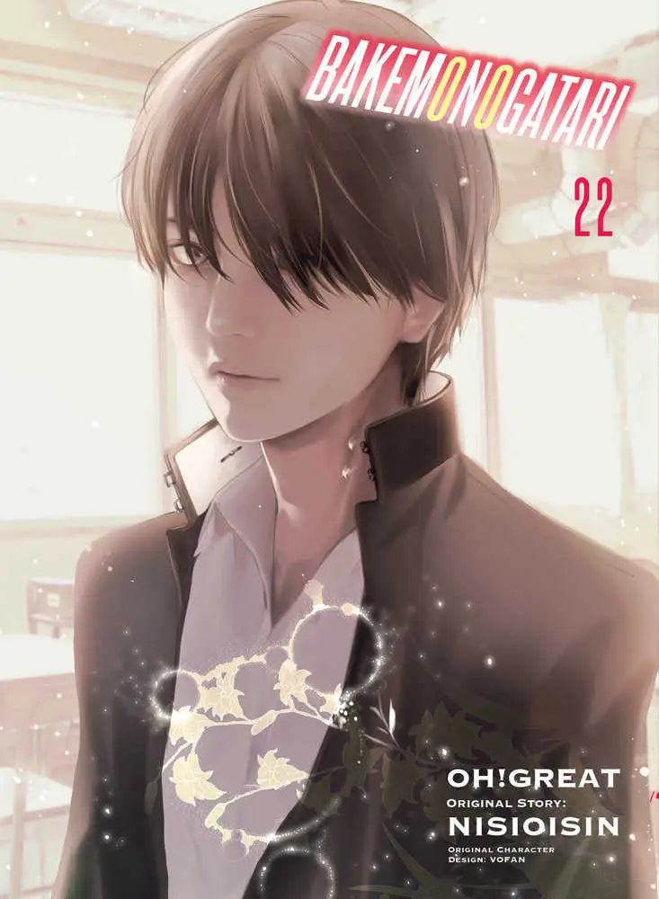 Anime-style character in dark jacket with white collar for Bakemonogatari Manga 22